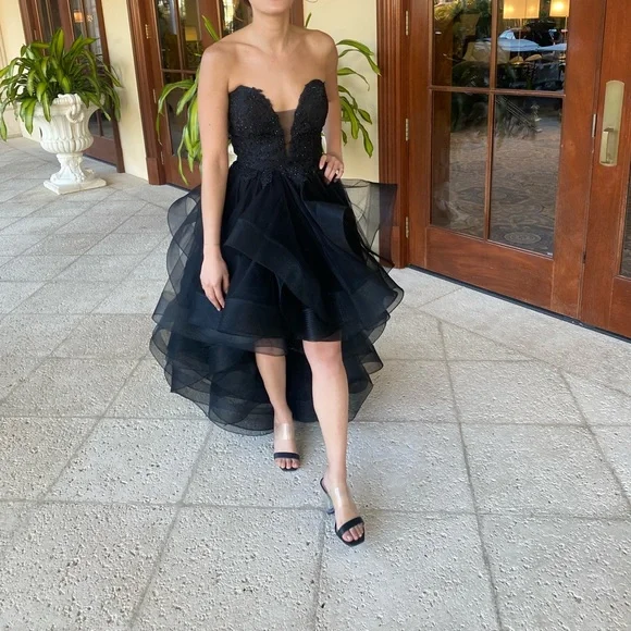 Black Wedding Gown Formal Black Tie Dress - Picture 2 of 5